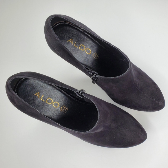 Aldo Black Suede Platform Ankle Booties - Picture 5 of 6